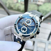 Maurice Lacroix Aikon Chronograph Blue Dial Blue Leather Strap Watch For Men - AI1018-SS001-432-4