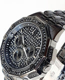 Bulova Octova Chronograph Black Crystal Dial Black Steel Strap Watch for Men - 98C134