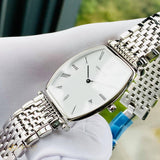 Longines La Grande Classique de Longines Tonneau White Dial Silver Steel Strap Watch untuk Wanita - L4.205.4.11.6
