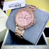 Michael Kors Mini Camille Multifunction Rose Gold Dial Rose Gold Steel Strap Watch For Women - MK7273