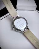 Swarovski Lovely Crystals Silver Dial Pink Leather Strap Watch for Women - 5261493