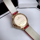 Swarovski Lovely Crystals Analog White Dial Red Leather Strap Watch for Women - 5297584