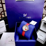 Swarovski Lovely Crystals Analog White Dial Red Leather Strap Watch for Women - 5297584