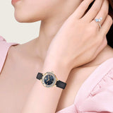 Swarovski Lovely Crystals Analog Black Dial Black Leather Strap Watch for Women - 5301877