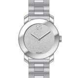 Movado Bold Crystal Dot Silver Dial Silver Steel Strap Watch For Women - 3600334