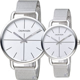 Calvin Klein Even White Dial Silver Mesh Bracelet Watch for Women - K7B23126