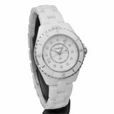 Chanel J12 Quartz Diamonds White Dial White Steel Strap Watch for Women - J12 H5703
