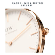 Daniel Wellington Classic Sheffield White Dial Black Leather Strap Watch For Men - DW00100007