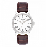 Tissot T Classic Dream White Dial Brown Leather Strap Watch for Men - T033.410.16.013.01