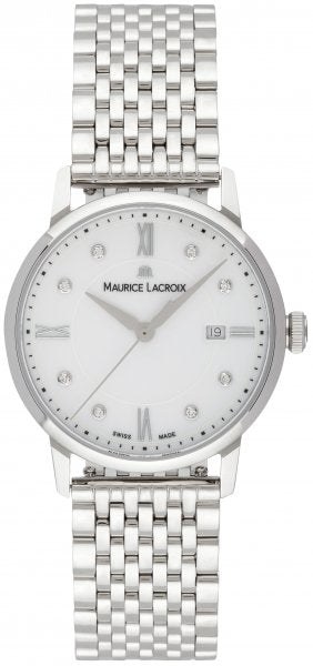 Maurice Lacroix Eliros Date White Dial Silver Steel Strap Watch