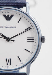 Emporio Armani Kappa White Dial Two Tone NATO Strap Watch For Men - AR80005