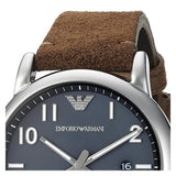 Emporio Armani Luigi Quartz Gray Dial Brown Leather Strap Watch For Men - AR11070