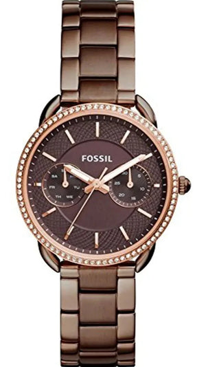 Fossil Tailor Analog Brown Dial Brown Steel Strap Watch for Women - ES4258