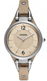 Fossil Georgia Bone Grey Dial Beige Leather Strap Watch for Women - ES2830