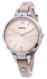 Fossil Georgia Bone Grey Dial Beige Leather Strap Watch for Women - ES2830