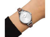 Fossil Georgia White Dial Brown Leather Strap Watch for Women - ES3060