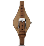 Fossil Georgia White Dial Brown Leather Strap Watch for Women - ES3060