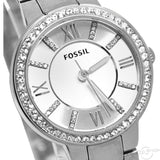 Fossil Virginia Silver Dial Silver Steel Strap Watch for Women - ES3282