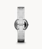 Fossil Virginia Silver Dial Silver Steel Strap Watch for Women - ES3282