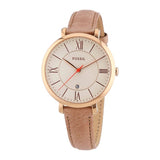 Fossil Jacqueline White Dial Sand Leather Strap Watch for Women - ES3487