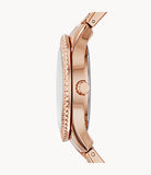 Fossil Stella Rose Gold Dial Rose Gold Steel Strap Watch for Women - ES3590