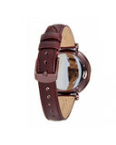 Fossil Jacqueline Burgundy Dial Burgundy Leather Strap Watch for Women  - ES4099