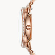 Fossil Tailor Rose Gold Dial Rose Gold Steel Strap Watch for Women - ES4264