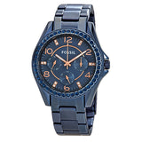 Fossil Riley Quartz Blue Dial Blue Steel Strap Watch for Women - ES4294