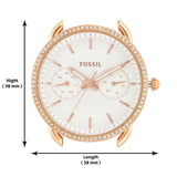 Fossil Tailor Quartz White Dial Pink Leather Strap Watch for Women - ES4393