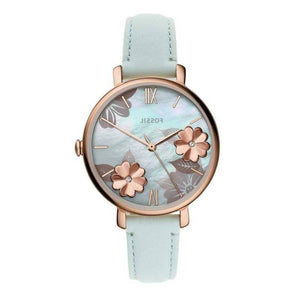 Fossil Jacqueline Multi Colored Dial Blue Leather Strap Watch for Women - ES4813