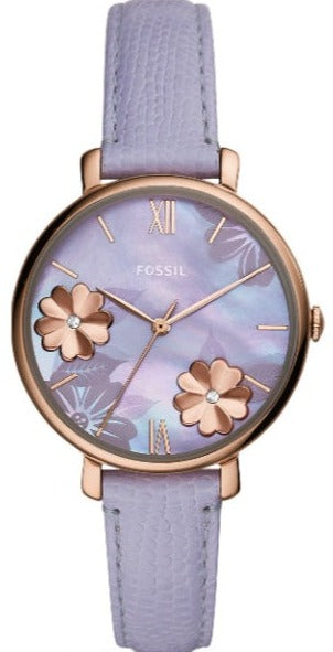 Fossil Jacqueline Purple Dial Purple Leather Strap Watch for  display picture 1
