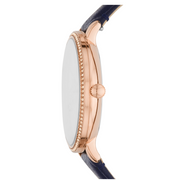 Fossil Jacqueline White Dial Blue Leather Strap Watch for Women - ES4291