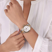 Fossil Stella Sport Multifunction Silver Dial Two Tone Steel Strap Watch for Women - ES5107