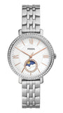 Fossil Jacqueline Multifunction Moonphase White Dial Silver Steel Strap Watch for Women - ES5164