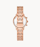 Fossil Boyfriend Chronograph Rose Gold Dial Rose Gold Steel Strap Watch for Women - ES3380