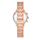 Fossil Neutra Chronograph Mother of Pearl Brown Dial Rose Gold Steel Strap Watch for Women - ES5218