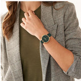 Fossil Neutra Chronograph Green Dial Green Leather Strap Watch for Women - ES5239