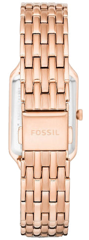 Fossil Raquel Three Hand Date White Dial Rose Gold Steel Strap Watch For Women - ES5271