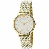 Emporio Armani Dress Analog Mother of Pearl Dial Gold Steel Strap Watch For Women - AR11007