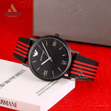 Emporio Armani Kappa Black Dial Two Tone NATO Strap Watch For Men - AR11015