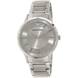 Emporio Armani Classic Quartz Silver Dial Silver Steel Strap Watch For Men - AR2478