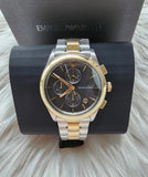 Emporio Armani Quartz Black Dial Two Tone Steel Strap Watch For Men - AR80017