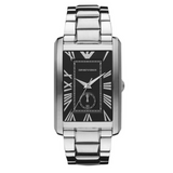 Emporio Armani Classic Analog Black Dial Silver Steel Strap Watch For Men - AR1608