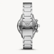 Emporio Armani Diver Chronograph Black Dial Silver Steel Strap Watch For Men - AR11360