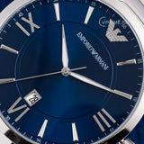 Emporio Armani Giovanni Quartz Blue Dial Silver Steel Strap Watch For Men - AR11227