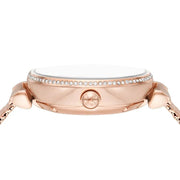 Emporio Armani Meccanico Automatic White Dial Rose Gold Mesh Strap Watch For Women - AR60063