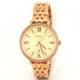 Fossil Jacqueline Rose Gold Dial Rose Gold Steel Strap Watch for Women - ES3632