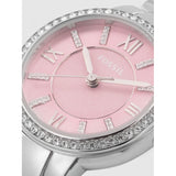 Fossil Virginia Pink Dial Silver Steel Strap Watch for Women - ES3504