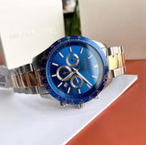 Michael Kors Layton Chronograph Blue Dial Two Tone Steel Strap Watch For Men - MK8825