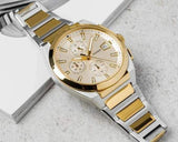 Fossil Everett Chronograph Gold Dial Two Tone Steel Strap Watch for Men - FS5796